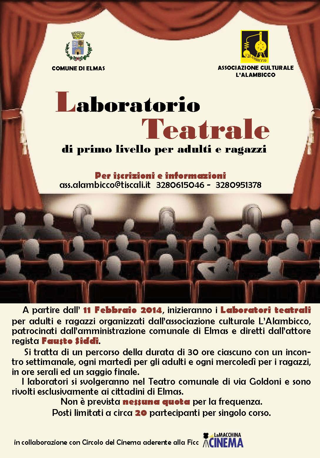 Laboratorio Teatrale dall11 febbraio al 15 giugno 2014 